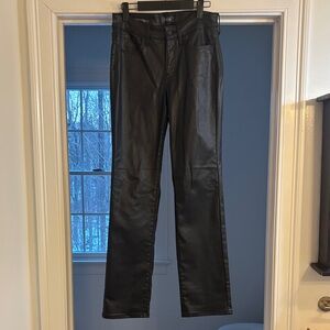 Black Faux Leather Women Jeans - Size 6